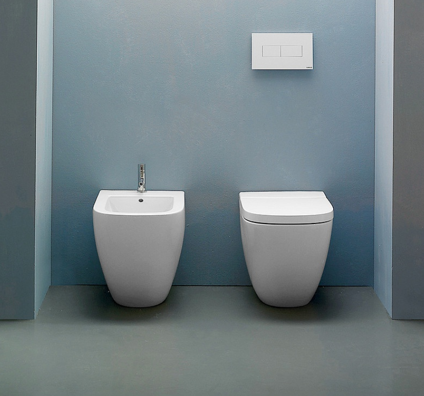 Унитаз приставной GLOBO STOCKHOLM LA002BI 370 мм х 510 мм, выуск Vario, с креплением, белый глянцевый