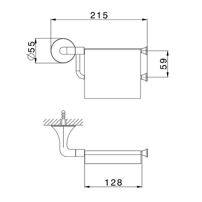 Держатель туалетной бумаги с крышкой CISAL Vita VI09042040 цвет Чёрный матовый