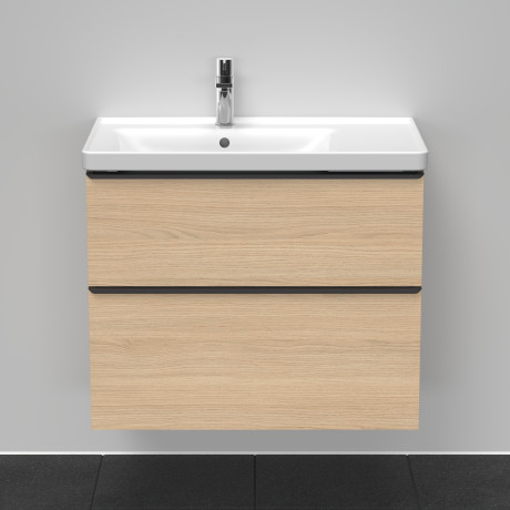 Тумба подвесная под раковину DURAVIT D-Neo DE435703030 784 мм х 452 мм, с выдвижным ящиком и выдвижным отделением, натуральный дуб
