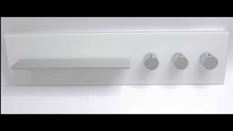 Панель для ванны и душа с термостатом на 3 потребителя KEUCO meTime_spa 56163 012702 рукоятки справа белый матовый