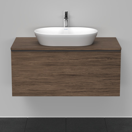Тумба подвесная под раковину DURAVIT D-Neo DE494802121 1000 мм х 550 мм, с 1 выдвижным ящиком и консолью, орех тёмный