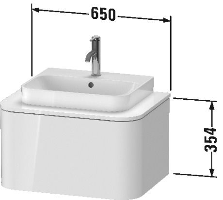 Тумба подвесная для консоли Duravit Happy D.2 Plus HP494008080 графит