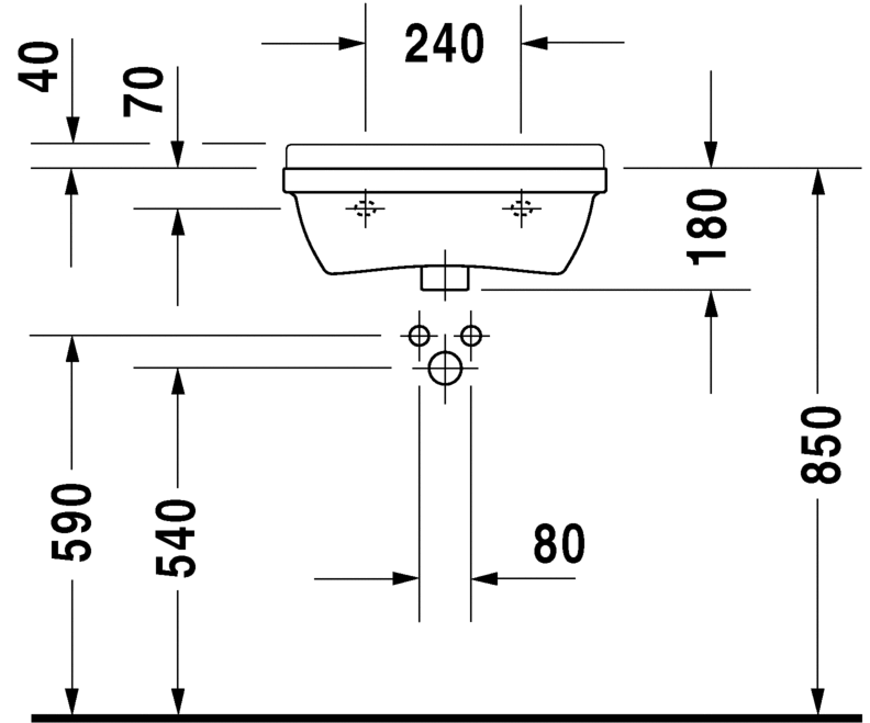 Раковина медицинская Duravit Strack 3 0307500000 50х36 см