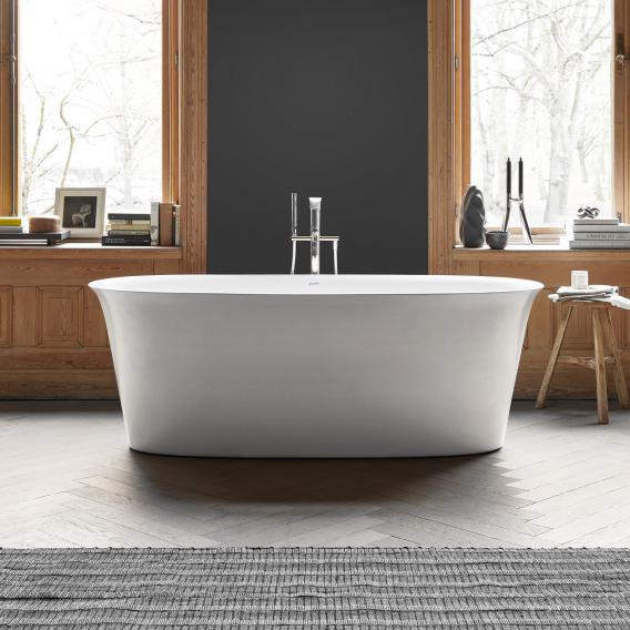 Отдельно стоящая ванна Duravit White Tulip 700468000000000 1600 мм х 800 мм, c двумя наклонами для спины, с бесшовной панелью и рамой, белая