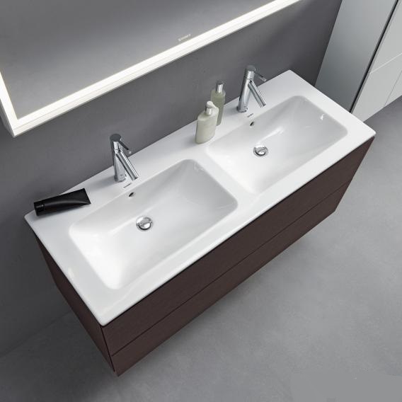 Раковина двойная Duravit Me by Starck 2336130030 с тремя отверстиями под смеситель, с переливом, белая