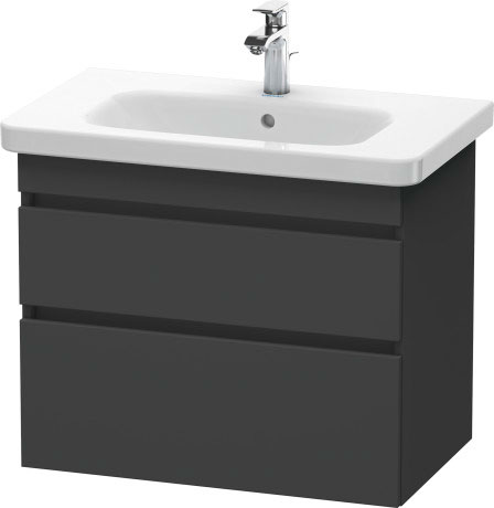 Тумбочка подвесная под раковину Duravit DuraStyle DS648104949 с двумя выдвижными ящиками, графит матовый