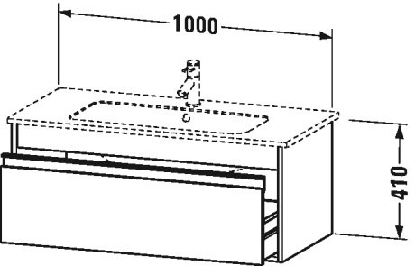 Тумба подвесная под раковину Duravit Ketho KT6420 4949 с выдвижным ящиком, графит матовый