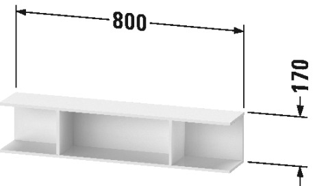 Полка подвесная в ванную комнату с 3 отделениями DURAVIT KETHO.2 K21208016160000 150 мм х 800 мм х 170 мм, чёрный дуб