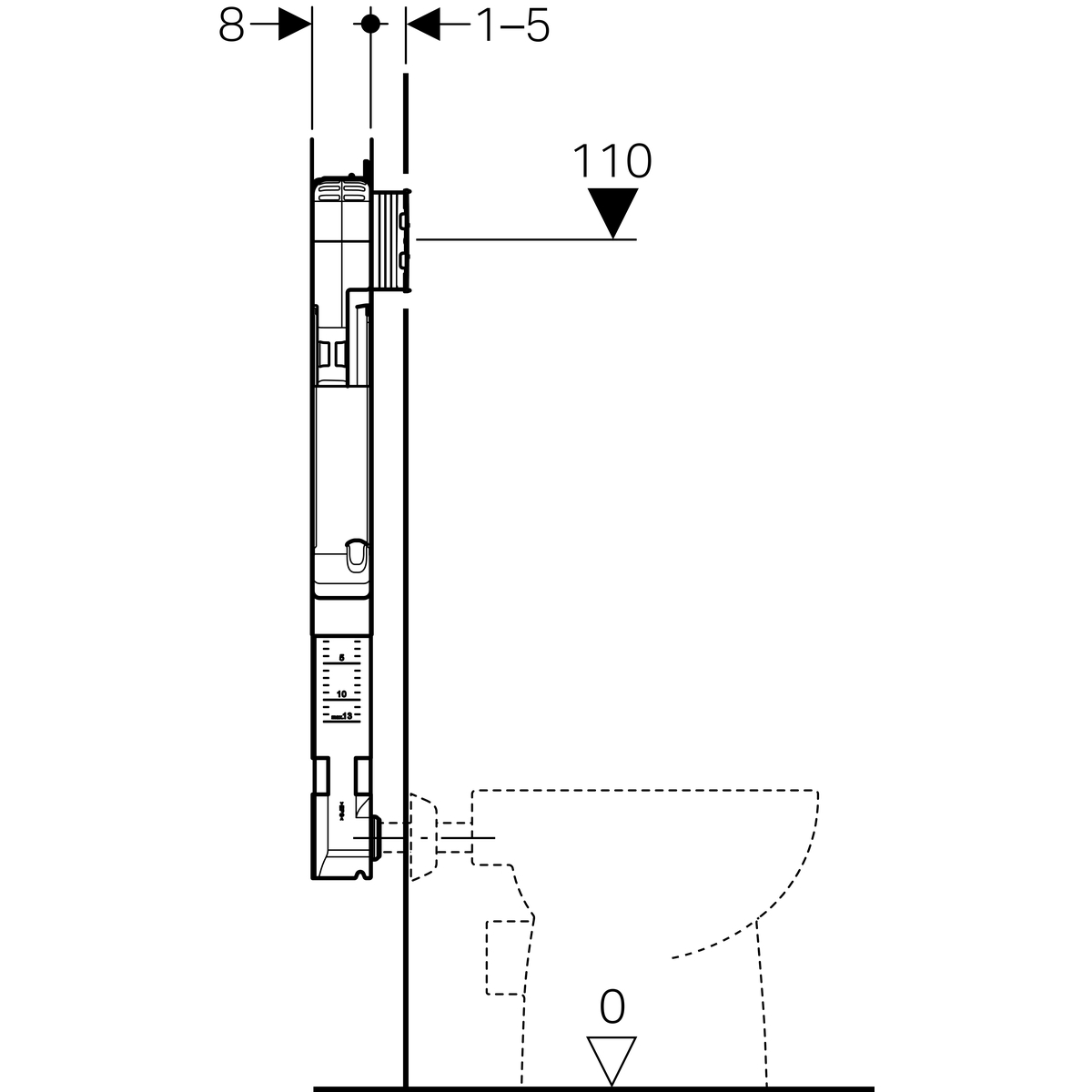 Смывной бачок скрытого монтажа Geberit 109.791.00.1 UP720 для приставного унитаза