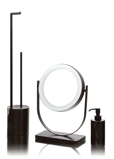 Напольная стойка с ёршиком и держателем для туалетной бумаги BERTOCCI CARRARINO 124 4420 0800 Nero/Чёрный матовый