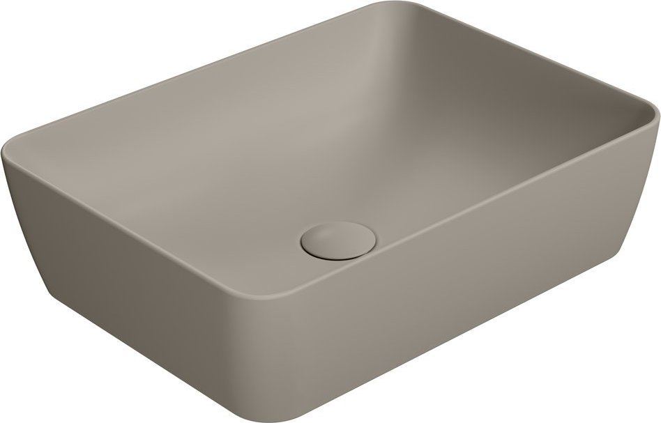 Раковина накладная GSI NUBES 903705 500 мм х 380 мм, без отверстия под смеситель, цвет Tortora Matte