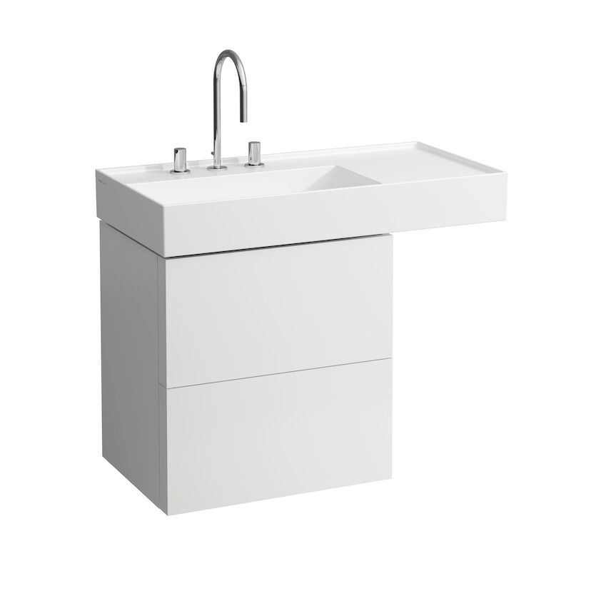 Раковина столешница Laufen  Kartell by Laufen 8.1033.8.000.814.1  90 см, полочка справа, 2 отверстия под смеситель