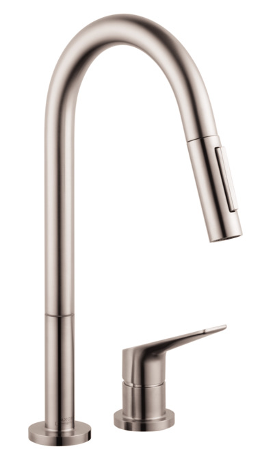 Смеситель для кухни Axor Citterio M 34822800 с выдвижным душем под сталь 