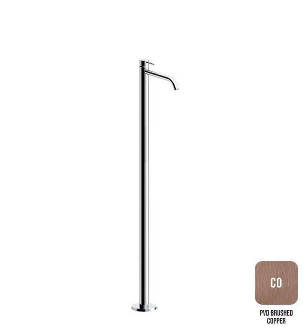 Однорычажный напольный смеситель для раковины ALMAR WASH BASIN E214007.CO излив 222 мм, цвет Copper