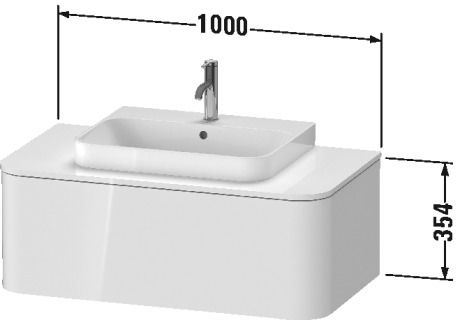 Тумба подвесная для консоли Duravit Happy D.2 Plus HP494102222 белый глянцевый