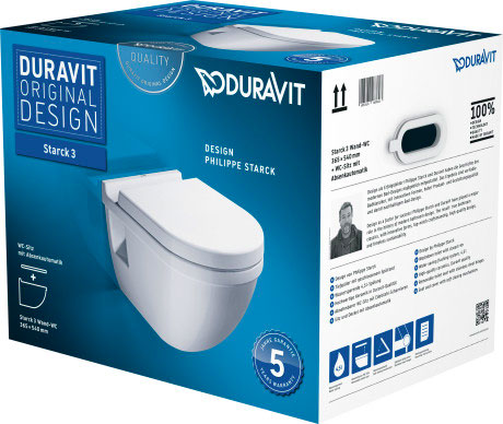 Подвесной унитаз Duravit Starck 3 42000900A1 54 см с сиденьем (комплект)