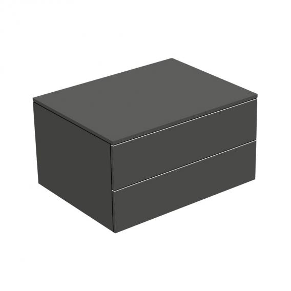 Тумба боковая подвесная KEUCO EDITION 400 31742 390000 с двумя выдвижными фронтальными ящиками, корпус/фасад структурный лак, антарцит