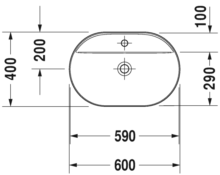 Раковина встраиваемая сверху Duravit Luv 0380600000 60х40см