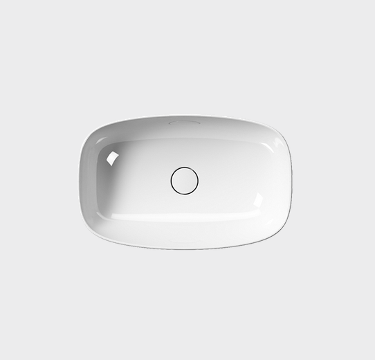 Раковина - чаша GSI NUBES 9783PVC11 600 мм х 380 мм, без отверстия под смеситель, без перелива, с донным клапаном, цвет Белый глянцевый