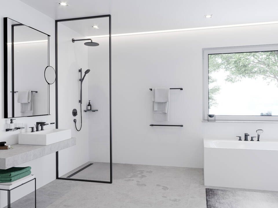 Душевой гарнитур HANSGROHE Cromа Select S 26575400 1 jet, со штангой, ручным душем, держателем и шлангом 160 см, с EcoSmart, цвет Белый/Хром