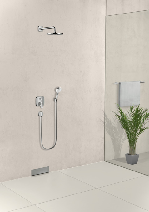 Шланговое подсоединение квадратное HANSGROHE FixFit 26457670 с клапаном обратного тока, цвет Чёрный матовый