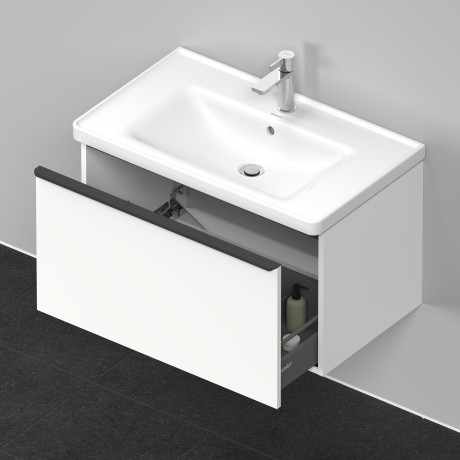 Тумба подвесная под раковину DURAVIT D-Neo DE425501818 784 мм х 452 мм, с одним выдвижным ящиком, белый матовый