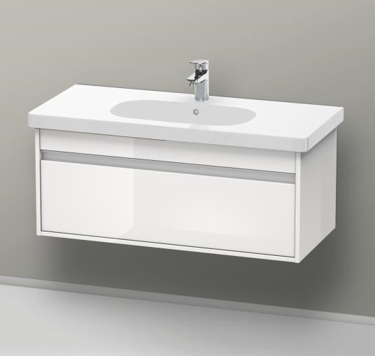Тумба подвесная под раковину Duravit Ketho KT666802222 с одним выдвижным ящиком, белый глянцевый