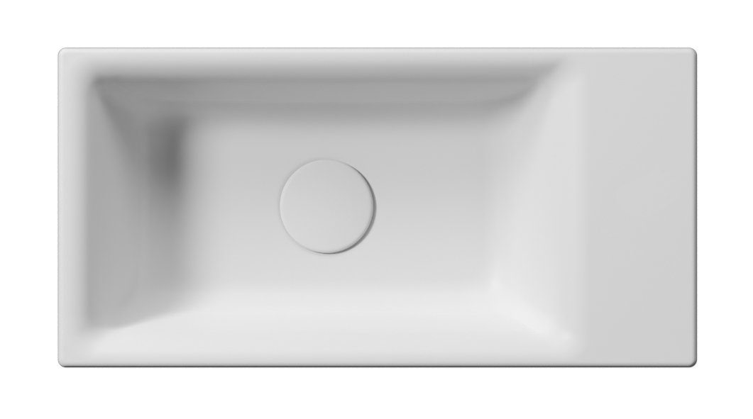 Раковина накладная/подвесная GSI NUBES 9637009 500 мм х 250 мм, с отверстием под смеситель, с переливом, белая матовая