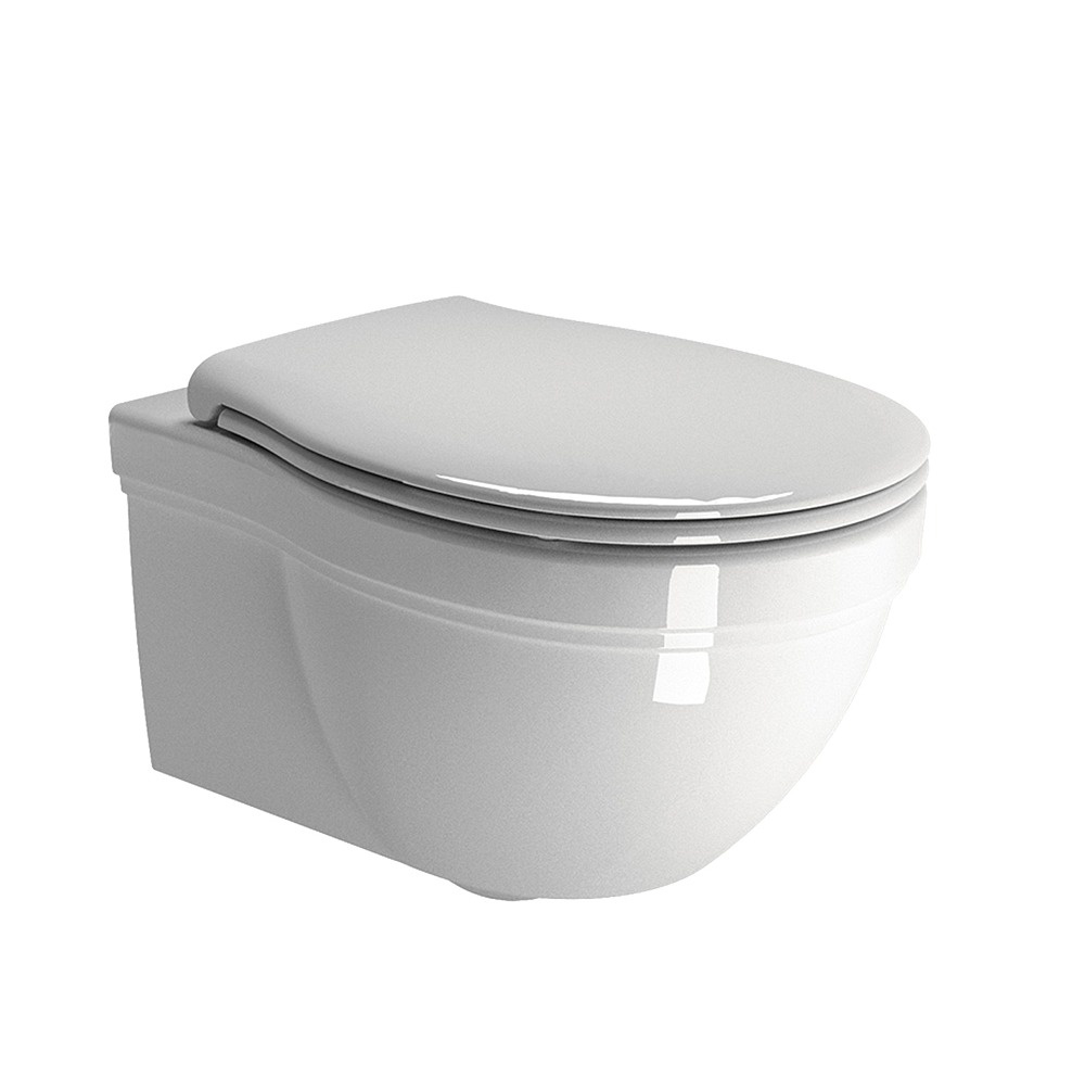 УЦЕНКА. Унитаз подвесной GSI CLASSIC   871211_УЦ/3     550 х370 мм, белый глянцевый / Дефект: углубление с черной полоской в эмали на ободке