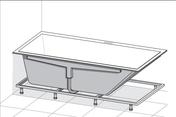 Встраиваемая  ванна  прямоугольная  Kartell by Laufen   2.2433.1.000.616.1 левая  170x86 см,   из материала  Sentec, с подсветкой перелива, с каркасом, белая