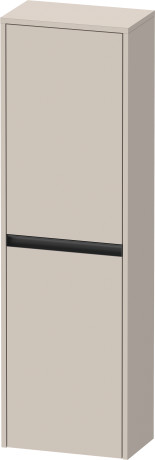 Средний шкаф с двумя дверцами петли слева DURAVIT KETHO.2 K21319L91910000 240 мм х 400 мм х 1320 мм, серо-коричневый матовый