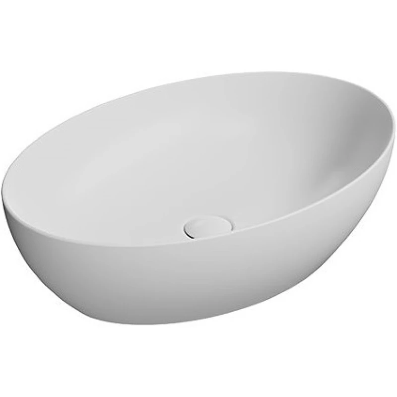 Раковина-чаша накладная GSI PURA 884209 600 мм х 420 мм, без отверстия под смеситель, без перелива, белый матовый