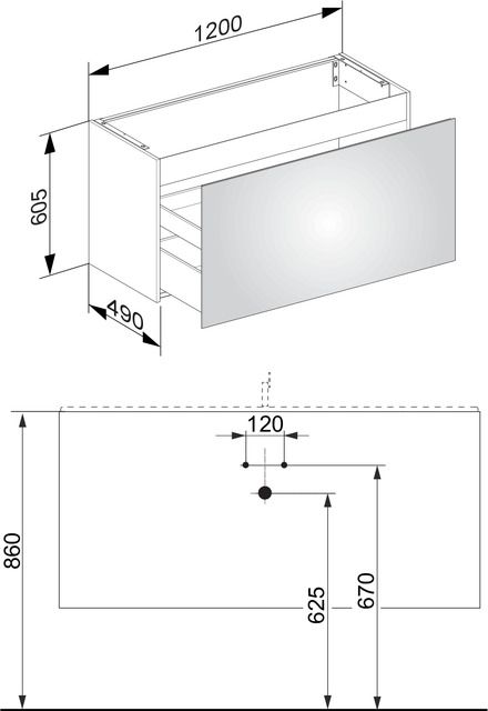Тумба под умывальник Keuco Plan 32982 140000 корпус лак матовый трюфель, фасад стекло трюфель глянцевый