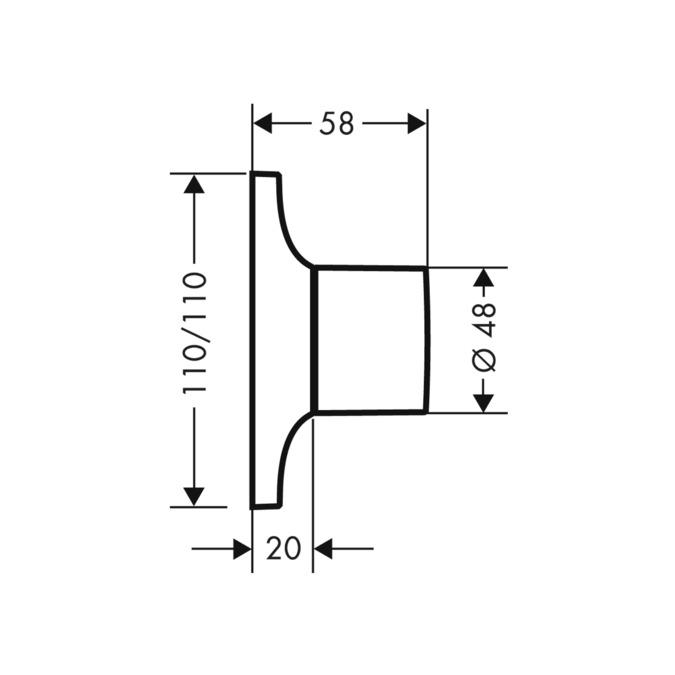 Наружная часть для запорных вентилей 1/2" и 3/4" AXOR Massaud 18770000 Хром