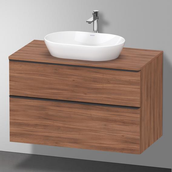 Тумба подвесная под раковину DURAVIT D-Neo DE496807979 550 мм х 1000 мм, с двумя выдвижными ящиками и консолью, орех натуральный