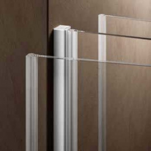 АКЦИЯ!!! ДОСТАВКА И УСТАНОВКА ПО МОСКВЕ В ПОДАРОК!!! Маятниковая дверь для прямоугольной кабины Provex Look 0005 LT 05 GL 1000 мм х 1950 мм, блестящий алюминий/стекло прозрачное