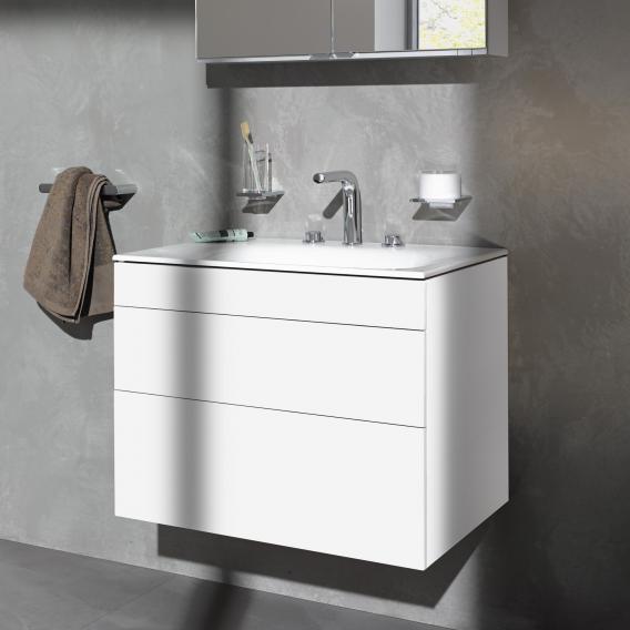 Тумба подвесная под раковину KEUCO EDITION 400 31561 450000 с двумя выдвижными фронтами, корпус/фасад структурный лак, кашемир