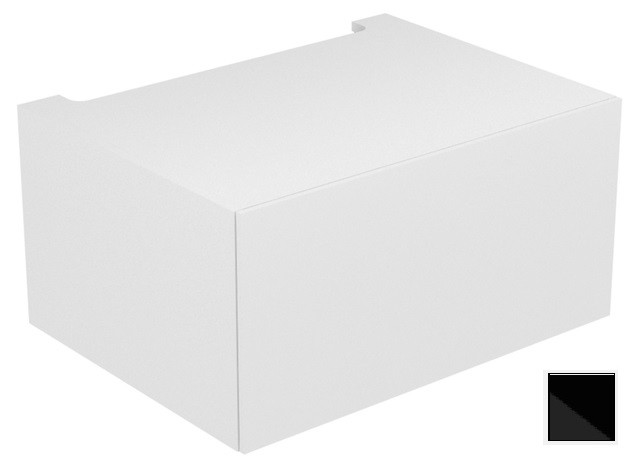 Модуль нижнего шкафа KEUCO EDITION 11 31311 570100 для встройки снизу, с одним выдвижным ящиком, с внутренней светодиодной подсветкой, корпус матовый лак/фасад глянцевое стекло, чёрный