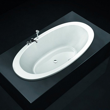 Встраиваемая акриловая  ванна  Laufen  Alessi One  2.4397.0.000.675.1, гидро-, аэромассаж LED подсветка, 2030x1020х575 мм, без панели,  каркас с ножками, белая