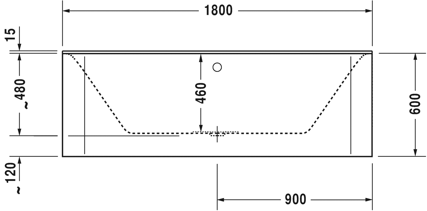 Акриловая ванна Duravit P3 Comforts 700381000000000 1800 х 800 c двумя наклонами для спины, с бесшовной акриловой панелью и рамой, пристенный вариант, белая (изделие снято с производства)