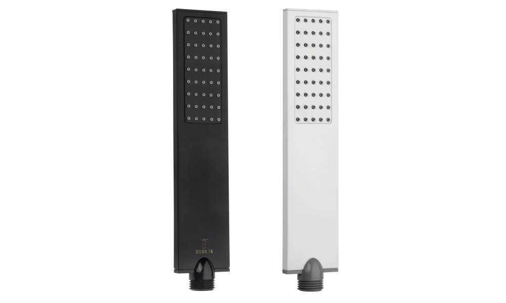 Душевой комплект Bossini Flat C13011C.073 с лейкой, шлангом и держателем, чёрный матовый