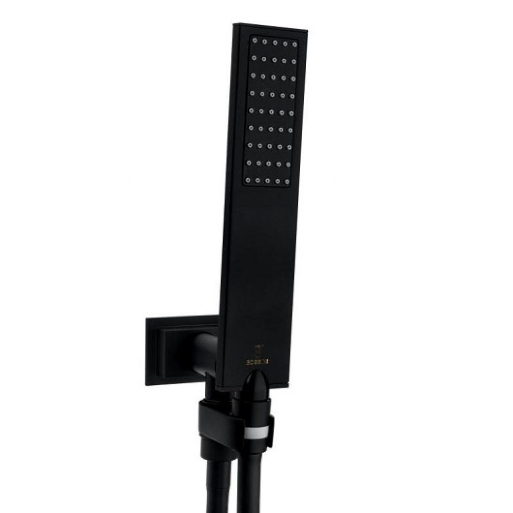 Ручной душ Bossini Flat B00270.073 с моноструёй, чёрный матовый