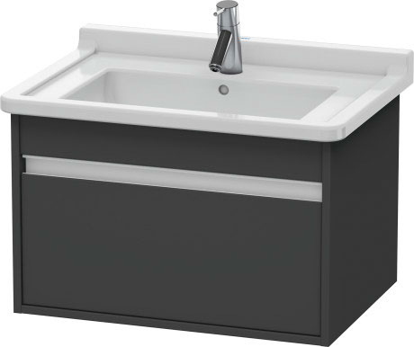 Тумба подвесная под раковину Duravit Ketho 6663 49 с одним выдвижным ящиком, графит матовый