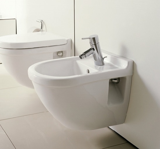 Подвсеное биде Duravit Starck 3 2231150000 с переливом, белое