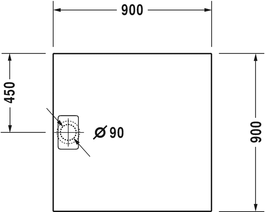 Душевой поддон DURAVIT Stonetto 720146180000000 900 мм х 900 мм, бетон