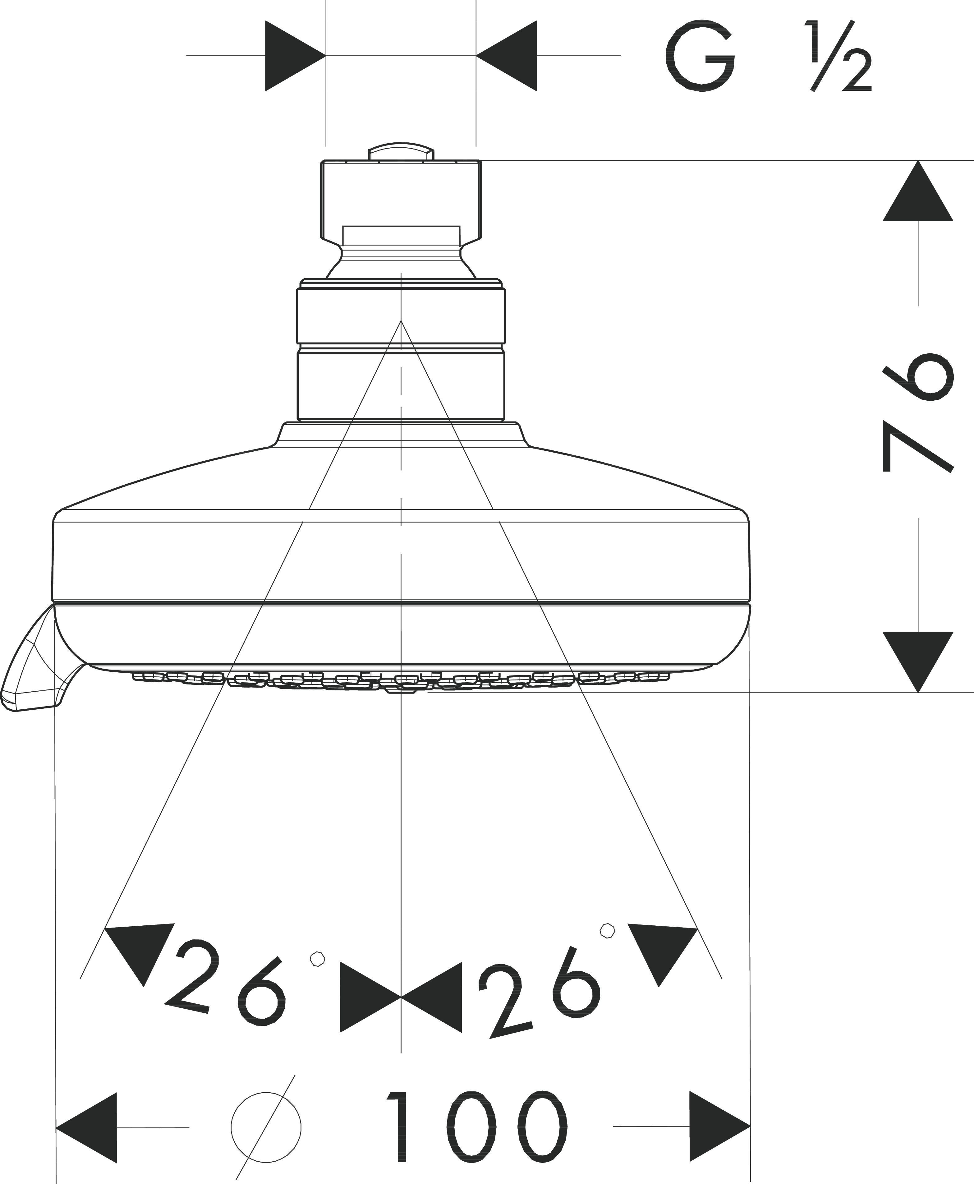 Верхний душ Hansgrohe Croma 100 Vario 28462000 с EcoSmart, цвет Хром
