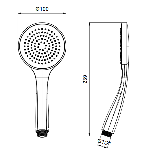 Ручной душ ALMAR VELVET RAIN E082114.HB из ABS пластика, цвет High Brass