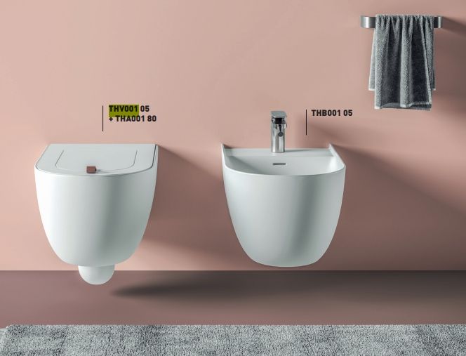 Биде подвесное ARTCERAM THE ONE THB001 01 00 520 мм х 350 мм, с 1 отверстием под смеситель, c креплением, белое гялнцевое