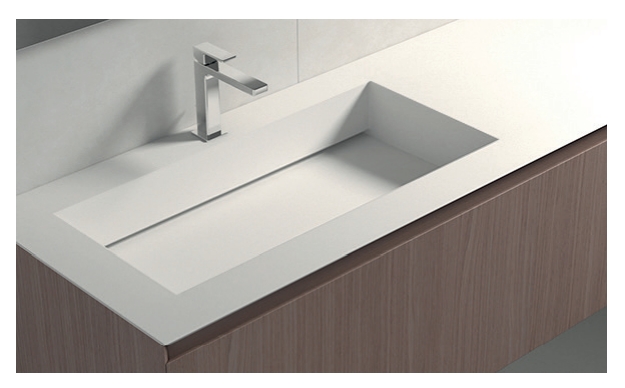 Раковина со столешницей BMT IKON FESSURA 870 811 124 01.4 F   1240х22х502 мм, с отверстием под смеситель, белый матовый