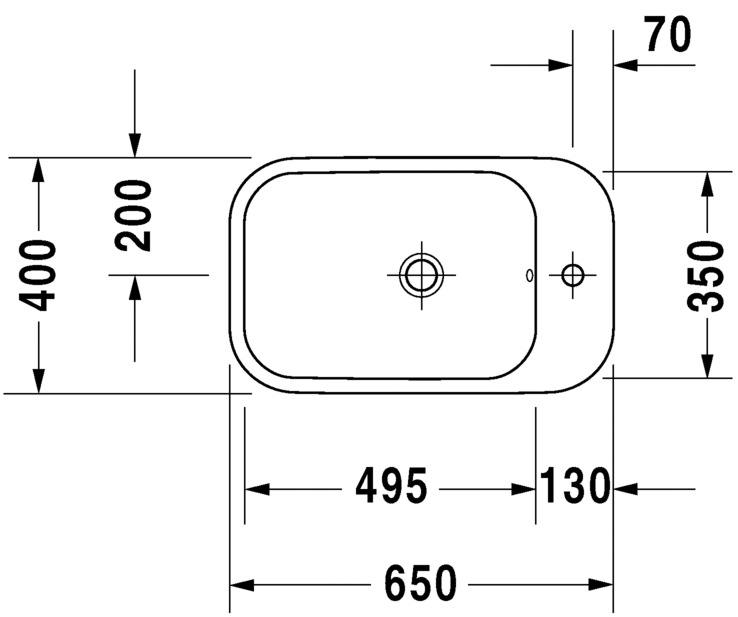 Раковина подвесная Duravit Happy D.2 2317650000 65х40см